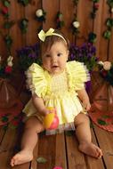 Baby photo shoot with flowers