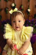 Baby photo shoot with flowers
