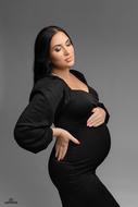 Pregnancy photo shoot in the studio