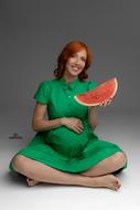 Pregnancy photo shoot in the studio