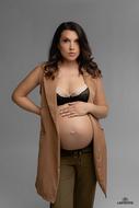 Pregnancy photo shoot in the studio